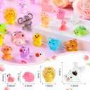 DIYDEC 60PCS Luminous Mini Resin Animals 60 Styles Miniatures Glow in The Dark Tiny Little Figures to Hide Small Duck Figures for Party Favors Bag Fillers Garden Dollhouse Decor
