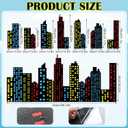 Breling Large Hero Theme City Skyline Wall Decals Art New York Skyline Skyscraper Hero Birthday Party Decorations for Backdrop Classroom Back to School Hallway Blackboard Photo(Multicolor,7 Pcs)