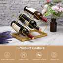 uxcell Countertop Wine Rack, Tabletop Wine Bottle Holder for Up to 5 Standard Bottles, Freestanding Wine Rack for Wine Cellar Bar Cabinet, Gold