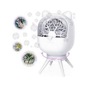 Automatic Bubble Machine for Kids Toddlers, Rotatable Bubble Blower Rechargeable with 38000+ Bubbles Per Minute, Bubble Maker Machine for Outdoor Parties Birthday Wedding, White
