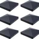 6pcs 4X4 Wood Fence Post Caps Decking Post Top Cap Cover for Decks or Corridors,Outdoor Post Caps Cover, Fence Wood Post (Black)