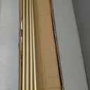 2 Pack Heavy Duty 1 Inch Diameter Single Curtain Rods 36-72 Adjustable Window Curtain Rod with Aluminum Alloy Cylindrical Cap Finials, Wall Mount and Ceiling Mount, Light Gold