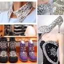 DONGZHOU Strip Shape Sew on Rhinestones,Sew on Crystal for Clothes Flat Back Rhinestones with 2 Holes (AB-3061 Baguette)