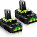 Replacement for Ryobi 18V Battery: 18V 4.0Ah Lithium-ion Compatible with Ryobi P102 P103 P105 P107 P108 P109 P122 Cordless Power Tools 2 Pack