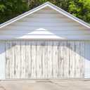 Vintage Wood Garage Door Backdrop, Rustic White Wooden Board Wall Banner 6 x 13 ft Farmhouse Wood Floor Background for Birthday Party Supplies Decor