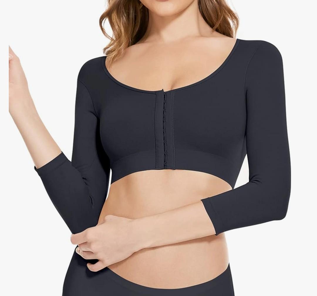 Arm Shaper for Women Post Surgery Arm Lipo Compression Sleeves Front Closure Shapewear Bra Posture Corrector XL