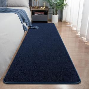 Modern Hallway Runner Rug, 2x6 Rug Runners for Kitchen, Navy Blue Washable Long Runner Rugs for Hallways, Soft Indoor Carpet for Bedroom Bedside, Non-Slip Memory Foam Rugs for Entrance Room Dcor