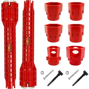 8 in 1 and 14 in 1 Multifunctional Sink Bathroom Wrench, Faucet and sink installation tools, Kitchen Drain Tub Removal nut Plumbing Plumber (2Pack 8 in 1 and 14 in 1)