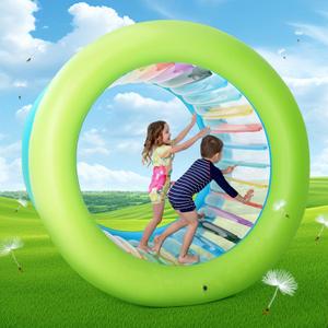 73" XL Giant Rolling Wheel Heavy Duty Inflatable Roller Wheel for Pool Lake Backyard Lawn Active Outdoor Play