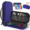 Klipdasse Switch 2 Carry Case for Nintendo Switch 2/1/OLED, Hard Shell with Soft Lining, 10 Game Card Slots, Silicone Handle, for Switch 2 Slim Case 2025 (Blue)