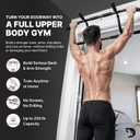 DMoose Fitness Pull Up Bar for Doorway - Upto 250 Lbs Capacity, No Screwing or Slipping, Hanging Pullup & Chin Up Bar for Door Frame - Multi Padded Grips for Strength Training with Installation Guide