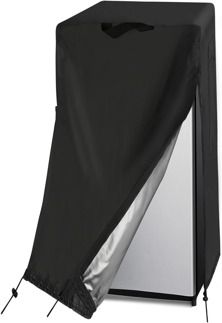 French Door Refrigerator Cover, Waterproof&Dustproof Protecting Upright Freezers Cover for Large Refrigerator-Suitable for Most 20 Cu. Above Fridge (37"W x 33"D x 70"H)