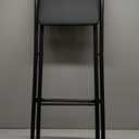 Thyle 1 Pcs Folding Bar Stool with Backrest, Tall Foldable Stool Chair Portable High Folding Bar Chair Counter Height Seat Leather Padded for Kitchen Island Shop Cafe Dining Room Black (29.5 Inch)