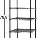 Finnhomy Heavy Duty 8 Tier Wire Shelving, 18x18x78.8 inches 8 Shelves Storage Rack with Thicken Steel Tube, Pantry Shelves for Storage, Adjustable Metal Shelving Unit, NSF Certified, Black