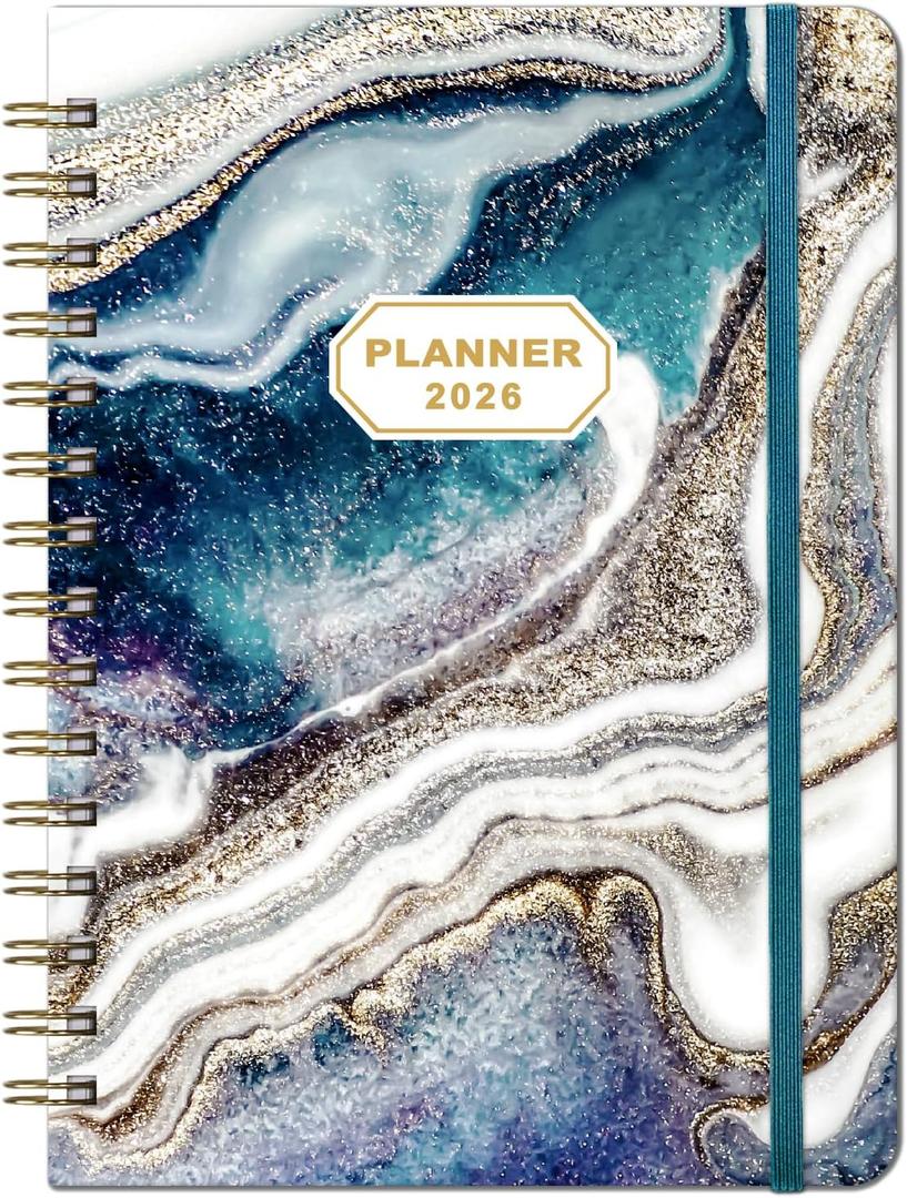 7 x 2026 Planner - 2026 Planner Weekly and Monthly from Jan. 2026 to Dec. 2026, Calendar Planners 2026 with Inner Pocket, Colorful Tabs, 6.4'' x 8.5'' (Blue & White)