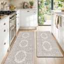 Color&Geometry Kitchen Mat 2PCs-24x59+24x87 Vintage Anti Fatigue, Khaki