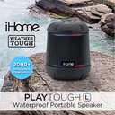 iHome Waterproof Bluetooth Speaker with Color Changing Lights, iP67 Certified Portable Speaker with Passive Subwoofer and Enhanced Bass (IBT155BXV)