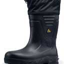 ACE Unisex Slip-Resistant Industrial Work Boots - Comfortable, Non-Slip Safety Slip-On Boots for Men & Women with Soft Toe or Composite Toe - Bullfrog Elite, Size 7, Black