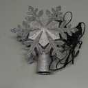 DG-Direct Christmas Tree Topper Lighted with Silver Snowflake Projector, Led Rotating Magic Snowflake, 3D Hollow Glitter Lighted Silver Snow Tree Topper for Christmas Tree Decorations