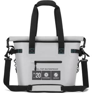 Vogano Soft Cooler Bag - Insulated Leak-Proof Cooler Bag with Roll-Top Waterproof Seal ,Portable Ice Chest for Camping, Beach, Travel, Picnics ,12HR Cold Retention, 20 Can