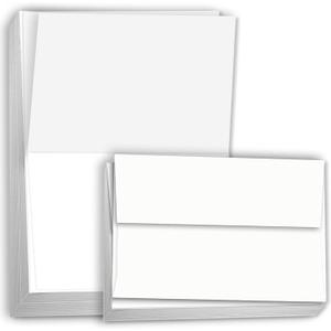 Hamilco Card Stock Folded Blank Cards with Envelopes 5x7 - Scored White Cardstock Paper 80lb Cover - 100 Pack (Bright)