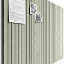 Bumusty Large Cork Board Alternative-48 x 36" Felt Bulletin Board Tiles, with 30 Pushpins, 70 Adhesive Tabs, 12-Pack Slat Wall Paneling, Cork Boards for Office Push Pin Board Felt Board-Sage