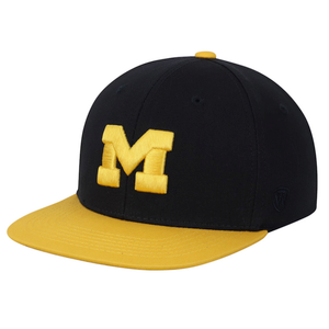 Daxton Classic Snapback Hat Custom A to Z Initial Varsity Letters Flat Bill Visor Cap pack of 24, Letter M