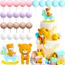 LaVenty Gender Reveal Cake Toppers Boy or Girl Cake Decoration Teddy Bear Cake Decoration Baby Shower Party Decoration