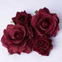 Topbuti Rose Hair Clip Flower Hairpin Rose Brooch Floral Clips, 4 Pcs Fabric Flowers Hair Clips Mexican Hair Flowers Pin up Headpieces for Woman Girl Wedding Party Mother's Day (Dark Red)