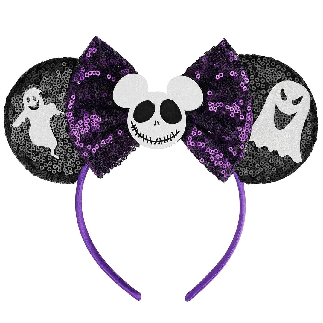 Ghost Ears, Mouse Ears Headband for Women Girls Adults, Halloween Accessories for Party Trip Parks Cosplay Decorations