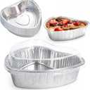 12 Pcs Heart Shaped Cake Pans with Lids, Mini Aluminum Foil Heart Cupcake Baking Tins Non-stick Cake Baking Pans for Kitchen Valentine's Day, Mother's Day, Wedding, Party (12PCS 20*18*13cm)