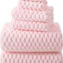 REDKISS Pink Microfiber Bath Towels Set of 6-35x70 Inches Oversized Bath Sheets, Extra Large Bath Towels Set of 6 for Adults, Super Soft Quick Dry Lint Free Absorbent Microfiber Shower Towels