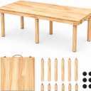 44x22 Low Picnic Table, Portable Folding Wooden Boho Beach Table