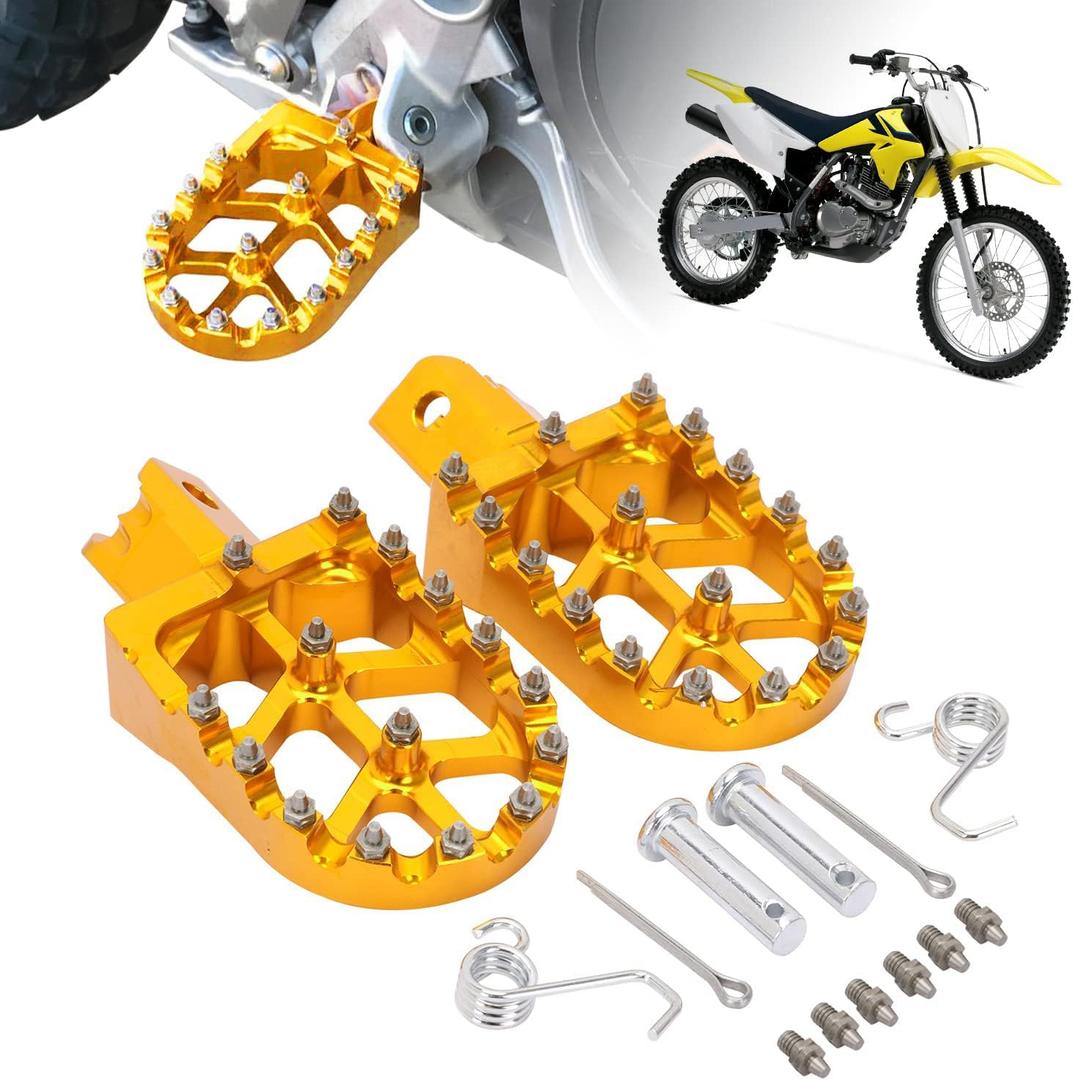AnXin Foot Pegs Motorcycle Universal CNC Footpeg for RM DRZ JR 50-125cc CT100U Mini Bike SSR Apollo RFZ TaoTao Lifan Kayo Coolster Pit Bike - Gold