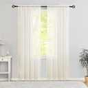 Semi Voile Sheer Curtains 84 Inches Long 2 Panels Rod Pocket Window Treatment for Living Room Bedroom Dining Room(Ivory 38" W x 84" L)