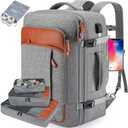 Lumesner Carry on Travel Backpacks, Extra Large 40L Flight Approved for Men & Women,Expandable Suitcase backpack (Grey (Backpack With 4 Packing Cubes))