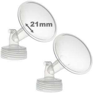 Nenesupply 21mm 2 pc Flanges Compatible with Spectra S2 S1 9 Plus Synergy Gold Breastpump Replacement to Spectra Pump Parts Flange Accessories Wide Mouth Work with Valve Backflow Protector Bottle