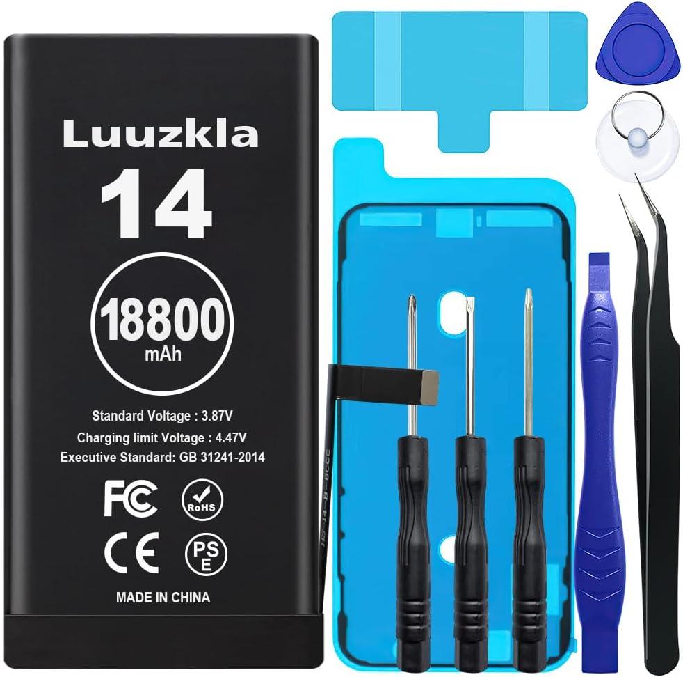 18800mAh (2025 New Upgrade) Battery Compatible with iPhone 14, Super Capacity Battery Compatible with iPhone 14, with Full Tool Kits-0 Cycle High Capacity-24 Months Service