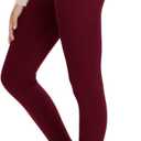 NexiEpoch Fleece Lined Leggings Women - High Waisted Winter Yoga Pants Tummy Control Soft Thermal Warm for Hiking Workout (XX-Large, 5#fleece Lined, Wine Red)