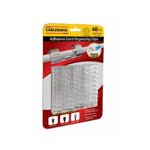 Cablerama Adhesive Cord Organizing Clips, 40 pk