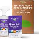 Heavy Duty Degreaser- Grease Remover & Grime Cleaner for Kitchen, Automotive & More, Household Cleaning Supplies, Fragrance-Free, Includes 16 oz Reusable Empty Bottle & 2 Refills (4 oz)