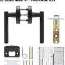 Goldenwarm 1 Pack Black Door Handle, Matte Black Privacy Interior Door Levers, Indoor Door Lever for Bedroom, Bathroom, Heavy Duty Zinc Alloy