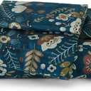Bedsure Duvet Cover King Size - Reversible Floral Duvet Cover Set with Zipper Closure, 3 Pieces Navy Blue Bedding Set with 8 Corner Ties and 2 Pillow Shams 20"x36"