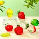 Wesiti 6 Pcs Crystal Glass Fruit Decor Strawberry Apple Peach Lemon Pomegranate Fruit Figurines Collectibles Blown Glass Decor Tabletop Centerpiece Decoration for Home Birthday Kitchen Wedding