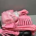 JOYIN 5.6 FT Halloween Posable Skeleton Life Size, Giant Outdoor Yard Skeletons, Pink Plastic Skeleton with Movable Joints for Haunted House Props, Halloween Decorations, Spooky Scary Skeletons Party