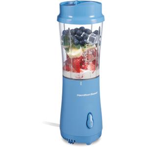 Hamilton Beach Portable Blender for Shakes and Smoothies, 14 Oz BPA Free Travel Cup & Lid, Durable Stainless Steel Blades, Personal Smoothie Blender, Tranquil Blue (51172)