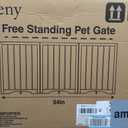 Free Standing Dog Gate Indoor, Foldable Dog Gate for Doorways Stairs Hallways, 3-Panel Freestanding Pet Gate with Support Feet for Stability, Folding Puppy Gate Easy to Move, Doggy Gate 54"x24", 3-Panel, 24"Tall