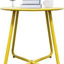Metal Edge Table, Garden Balcony Terrace Edge Table, Outdoor Circular Metal Edge Table, Indoor Circular Table (Yellow)