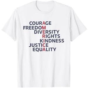 Courage Freedom Diversity Rights Kindness Justice Equality T-Shirt L