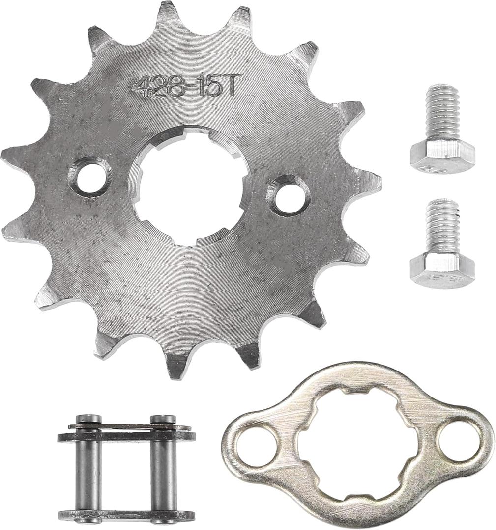 uxcell 1 Set 428 15T 20mm Motorcycle Front Engine Sprocket for 50cc 70cc 90cc 110cc 125cc Dirt Pit Bike Mini Bike ATV